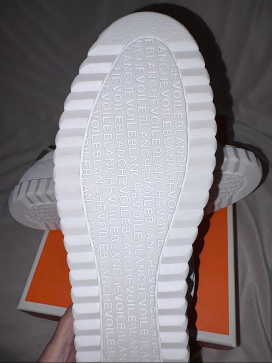 NWT VOILE BLANCHE INES Mesh 2 Leather And Suede Sneakers White-Platinum - Picture 16 of 16